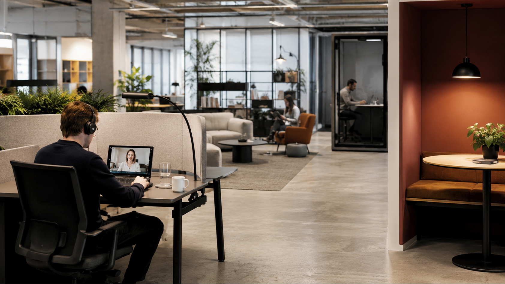 Mooi kantoorinterieur waarin de inrichting niet optimaal aansluit op het dagelijkse werk.