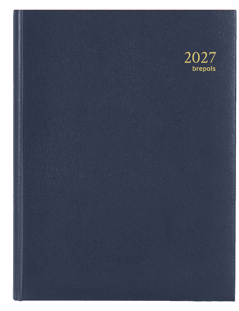 notitieboek, agenda, leren kaft, donkerblauw, 2027