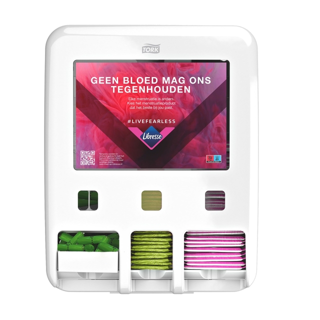 tampons, menstrual producten, opbergdispenseur, touwtje/zakjes, kastverdeling