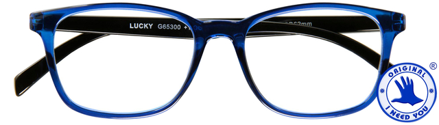 Leesbril I Need You +3.00 dpt Lucky blauw-zwart