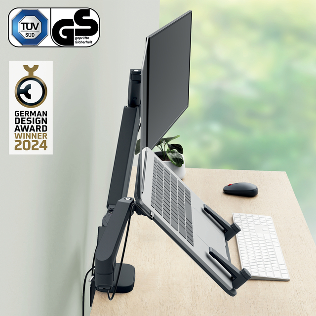 ergonomische monitorstand, verstelbare standaard, duo monitor opstelling, computeraccessoires, bureaubevestiging