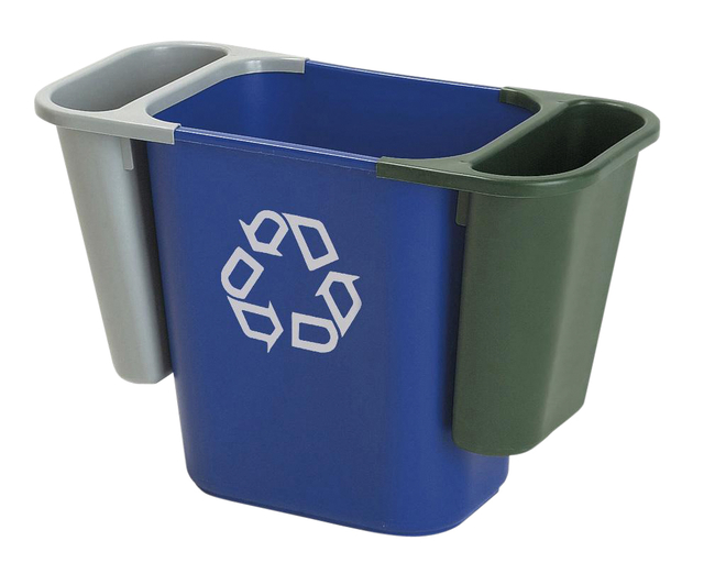 Papierbak Rubbermaid recycling medium 26L blauw