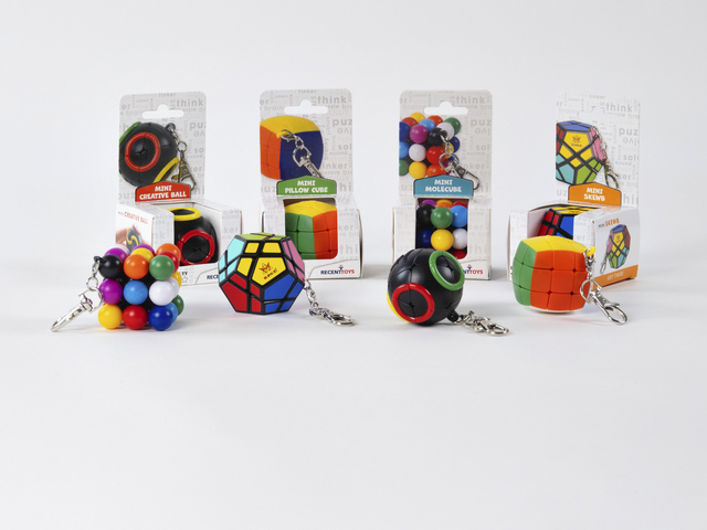 puzzleKeychain, fidget, spheres, cube, multicolor