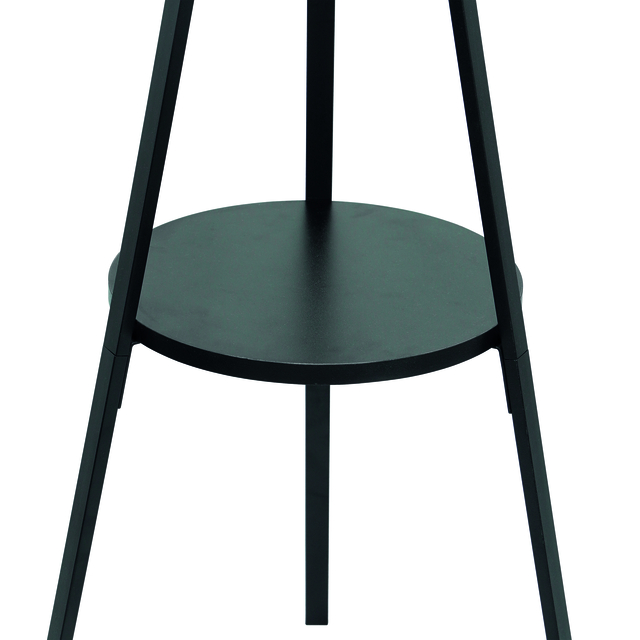 staander, plantenstatief, metalen, donker, driehoekig