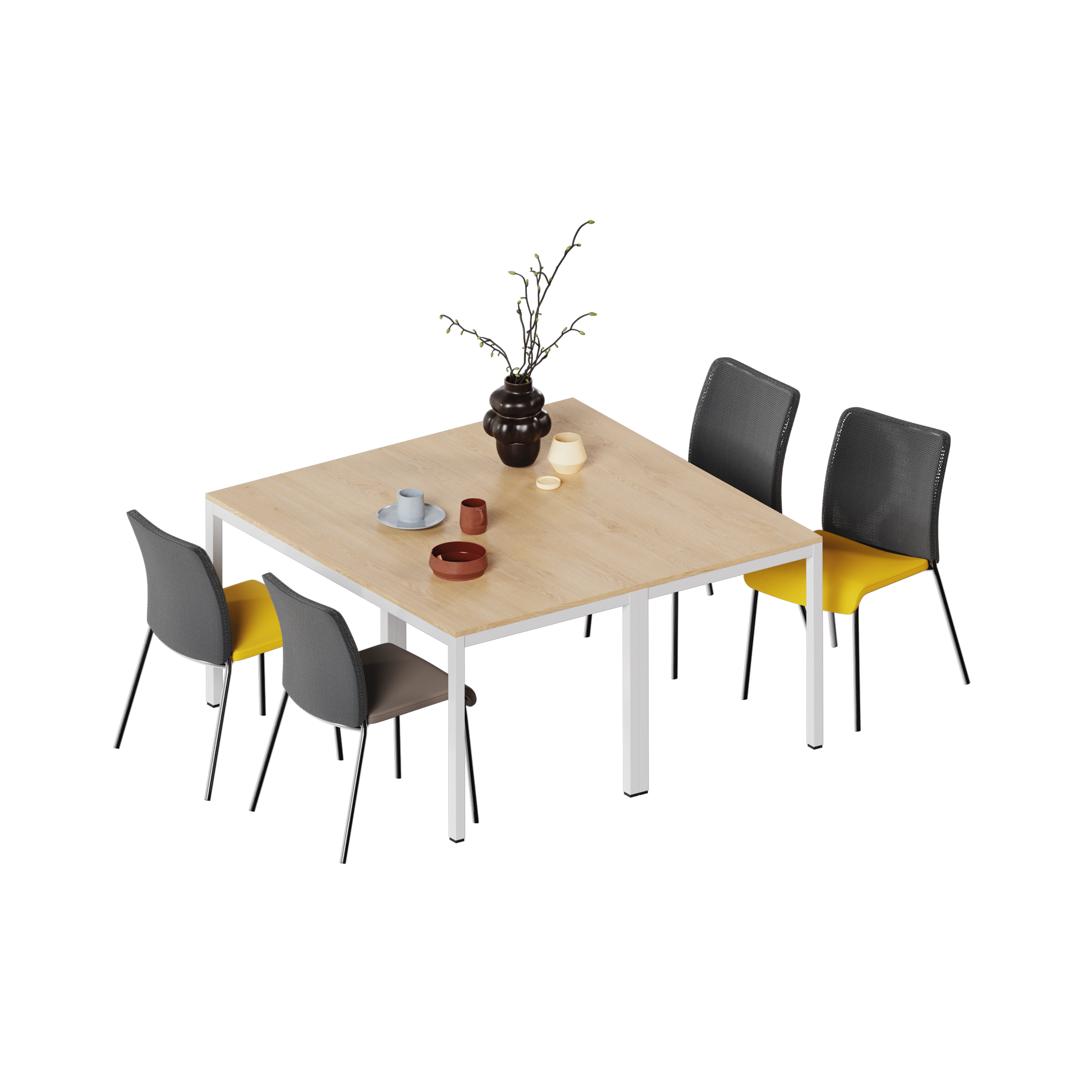 Tafel serie FLEXIBEL vierkante tafel melamine