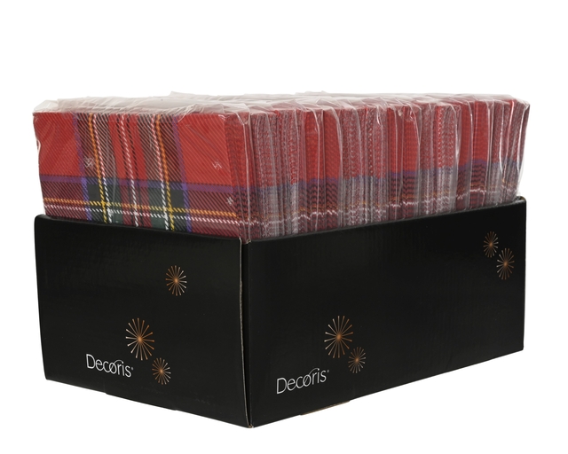 papieren servetten, rood geruit, tartanpatroon, servettenset