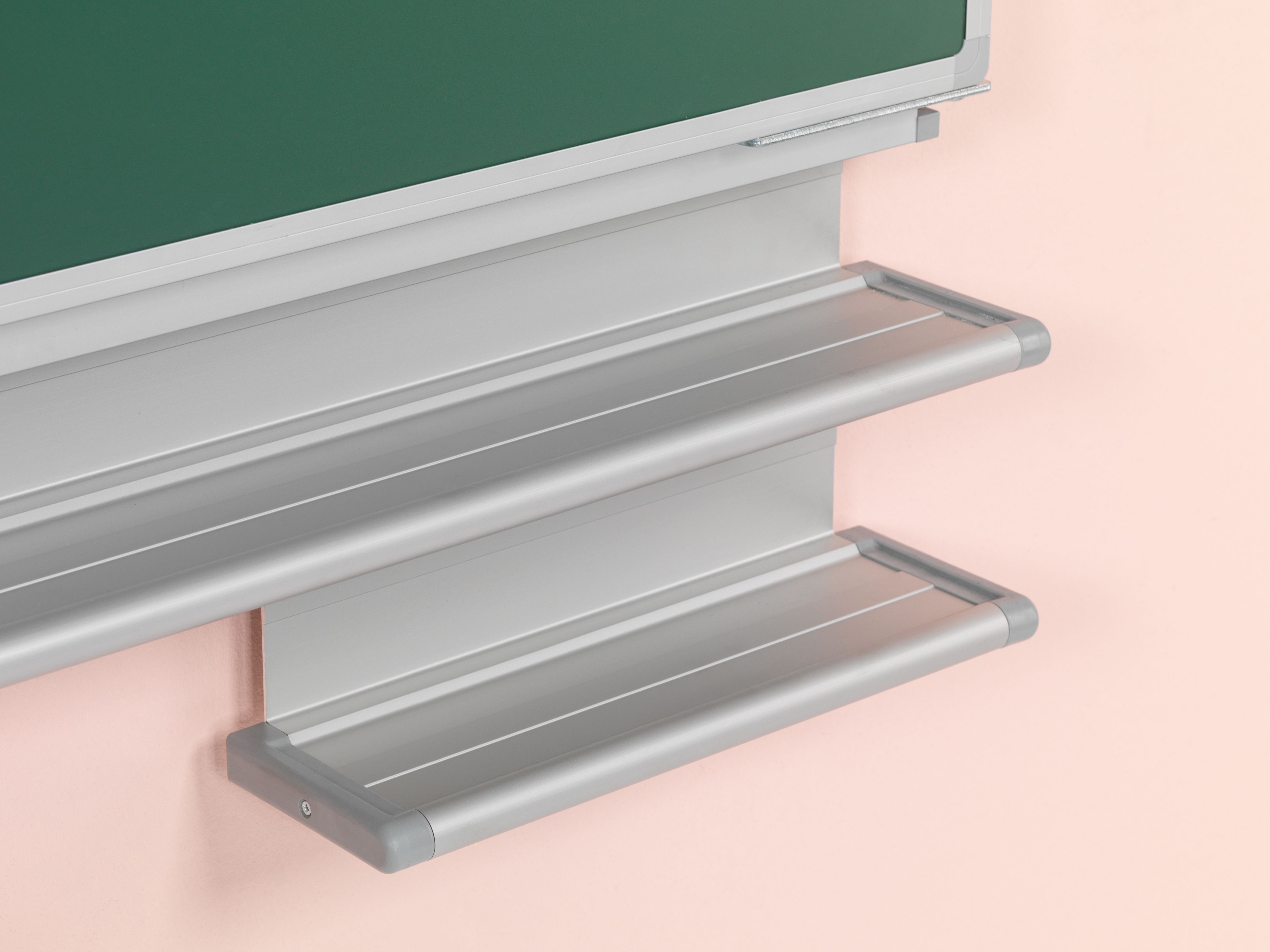 Vijfvlaks schoolbord, wandmontage, krijt groen, Softline 19 mm - 100x200 cm