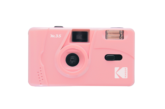mini camera, pink camera, instax style, compact camera, Kodak B/W?