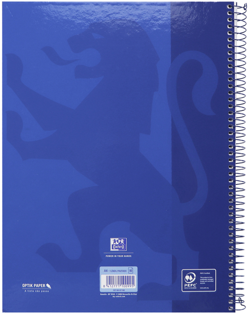 Notitieboek Oxford Classic Europeanbook A4+ 4-gaats lijn 80vel donkerblauw