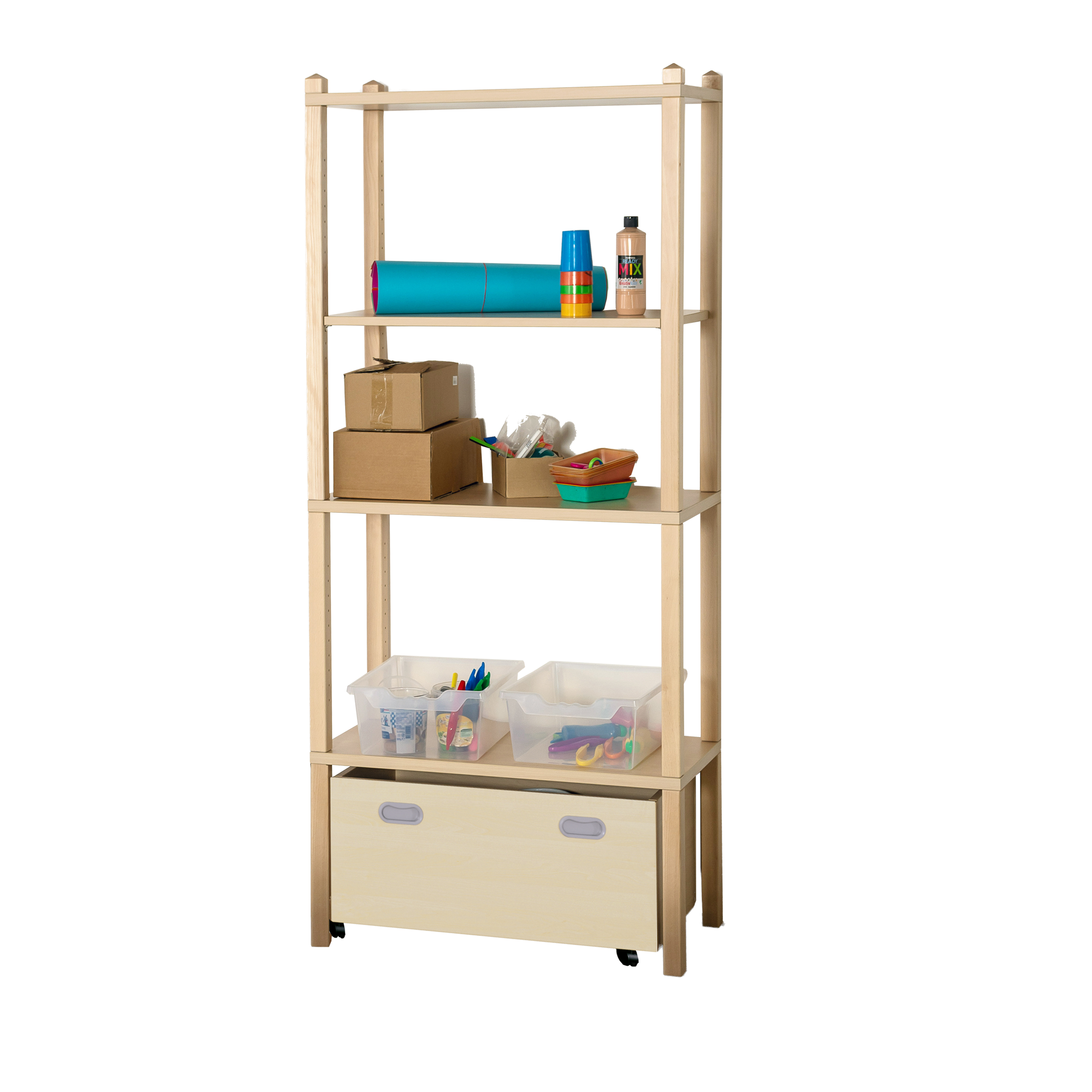Stollenopbergrek met ondernis en rolbak - plank B/H: 82x180 cm, ondernis en rolbak, met 1 verstelbare en 3 vaste planken