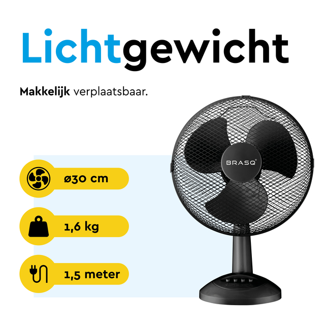 Tafelventilator BRASQ F400 Ø 30cm zwart