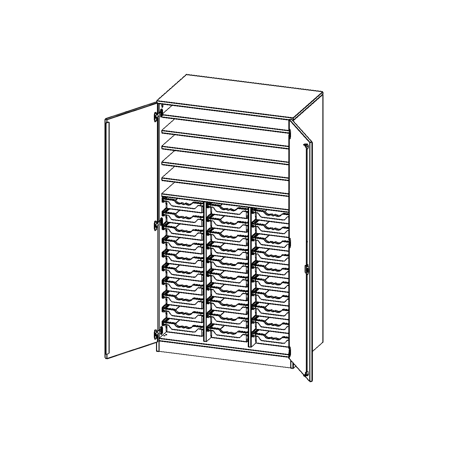 Knutselkast, 5 maphoogtes - Serie evo180