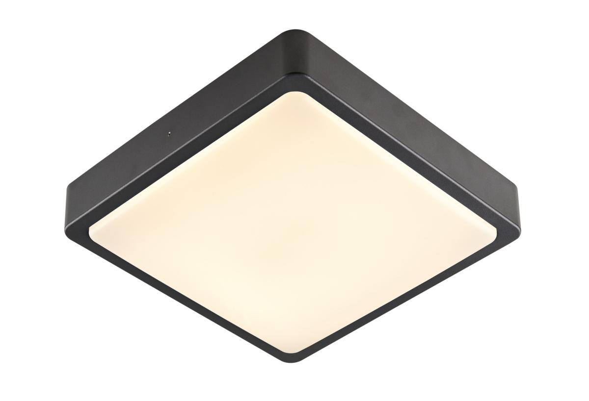 plafondlamp, inbouwverlichting, LED, vierkant, donkergrijs