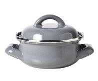 Serveerpan grijs email 10cm 300ml 2 handvaten