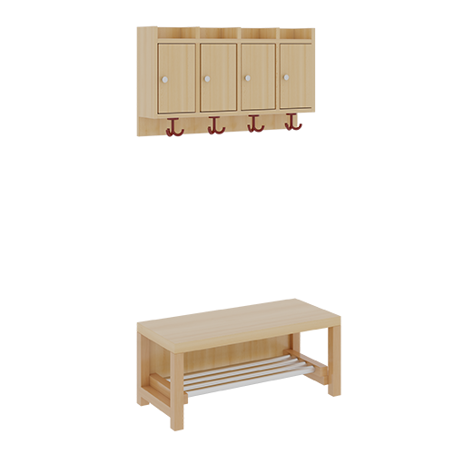 Complete kledingkast met planken en deuren - zonder steun, tweedelig, plank voor wandmontage, aluminium rooster (zonder vakken), D: 35 cm