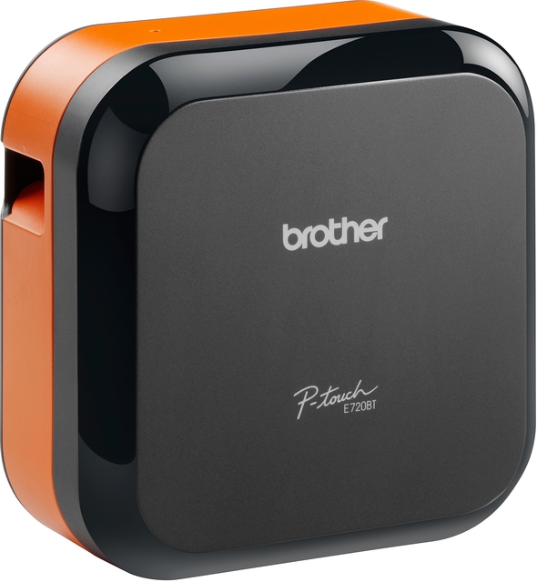 label printer, mini printer, thermal printer, compact, orange black