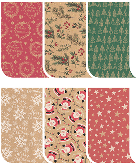 inpakpapier, kerstpapier, kerstmotief, bloemenpatroon, sterrenpatroon