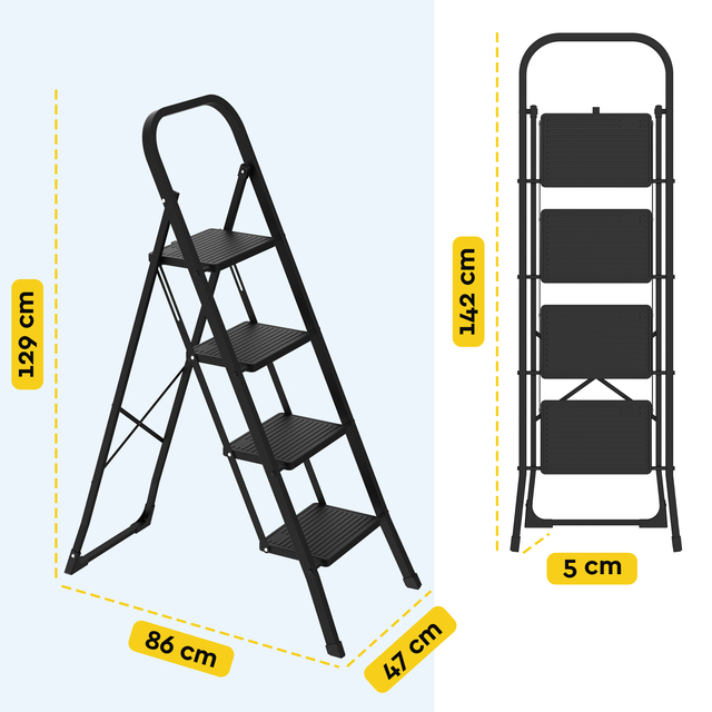 trapladladder, tredenladder, klapladder, stapelbaar, fittingstapladder