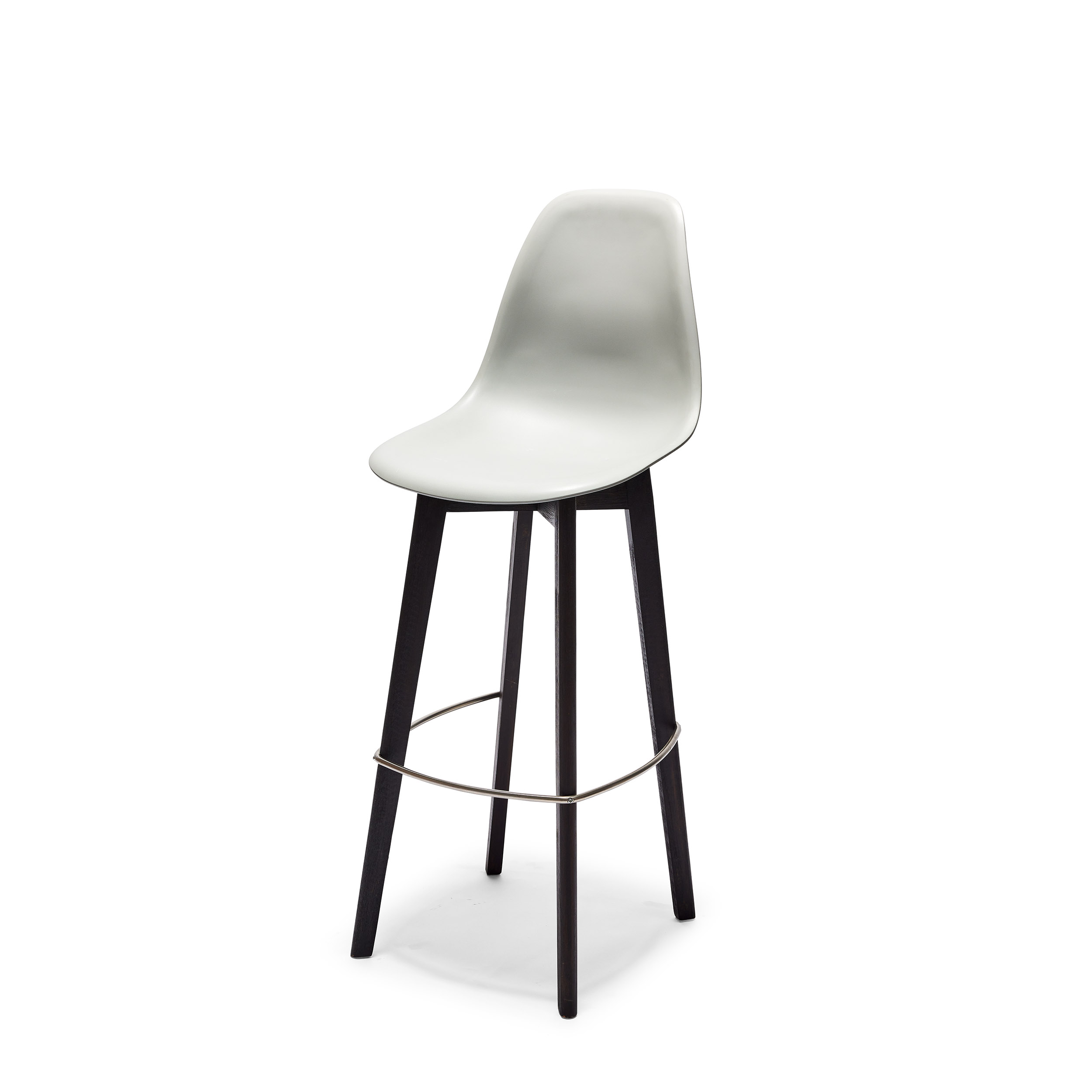 Keeve Stapelbare barkruk grijs, berkenhouten frame en kunststof zitting, 53x47x119cm (LxBxH), 506FD01SG