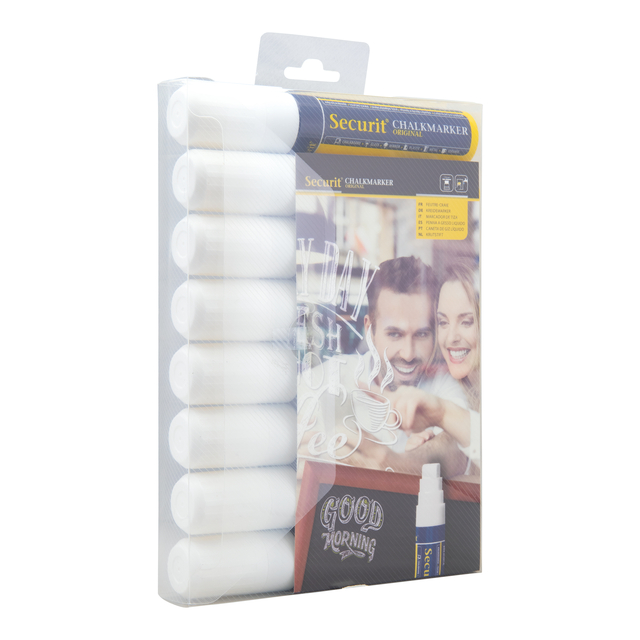 krijtmarker, stempelvrije, chalkmarker, set, witte markers