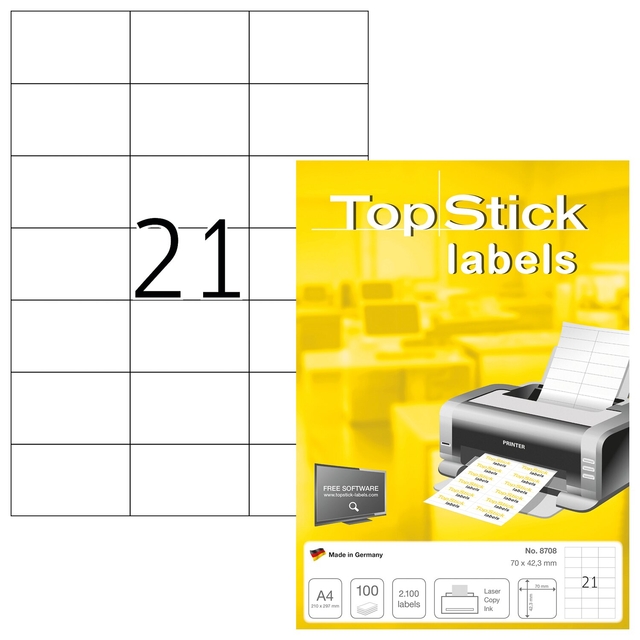labels, printer, labelsheet, A4, laser