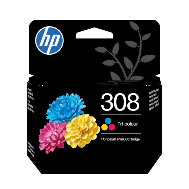 inktcartridge, HP, 308, driekleur, inkt