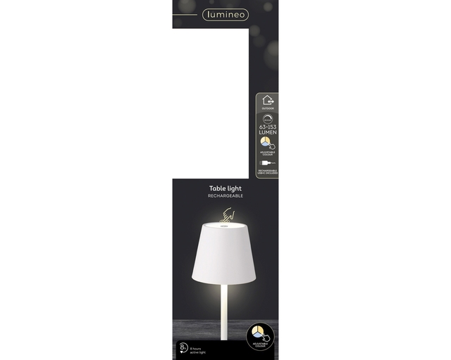 tafellamp, lamp, LED, wit, herlaadbaar