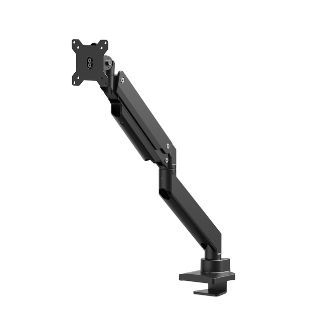 monitor arm, articulating arm, desk mount, metal, black