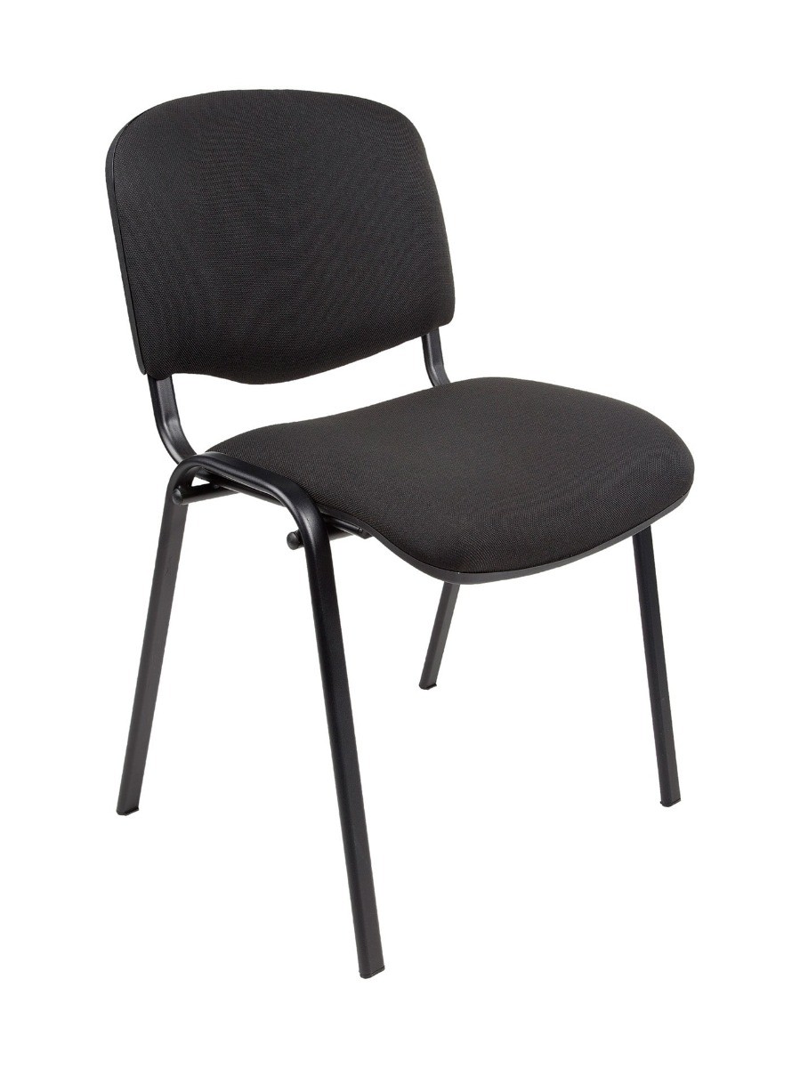Vergader -Kantinestoel ISO.Zwart,Zwart frame
