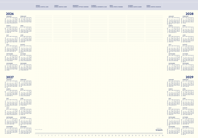 Onderlegblok 2026 Brepols Office Mate 7dagen/1pagina 41.2x59cm